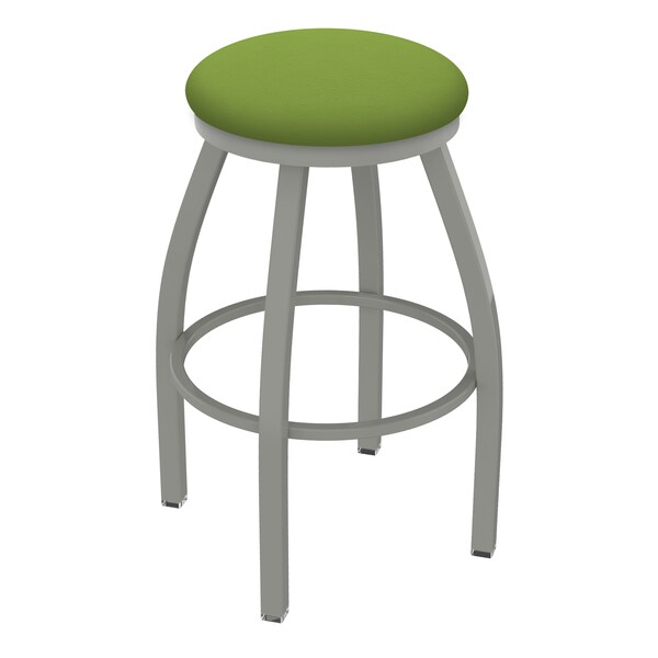 36" Swivel X-Tall Bar Stool, Nickel Finish, Canter Kiwi Green Seat